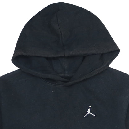 Jordan Boys Black Pullover Hoodie XL - Embroidered Logo Cotton Blend