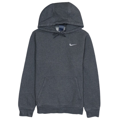 Nike Womens Grey Pullover Hoodie Small Logo Hooded Sweatshirt