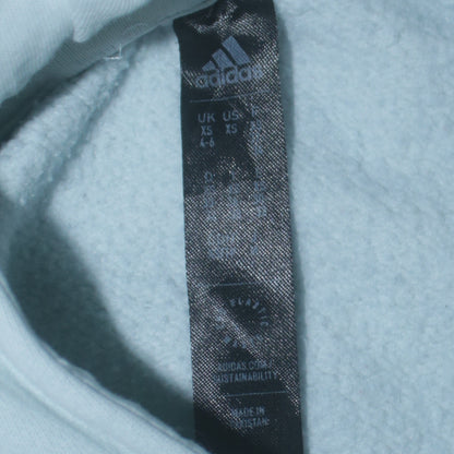 Adidas Womens Light Blue Pullover Hoodie XS Cotton Blend