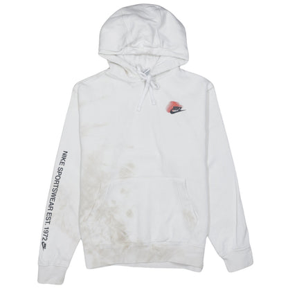 Nike Men's White Pullover Hoodie M Graphic Sportswear Fleece