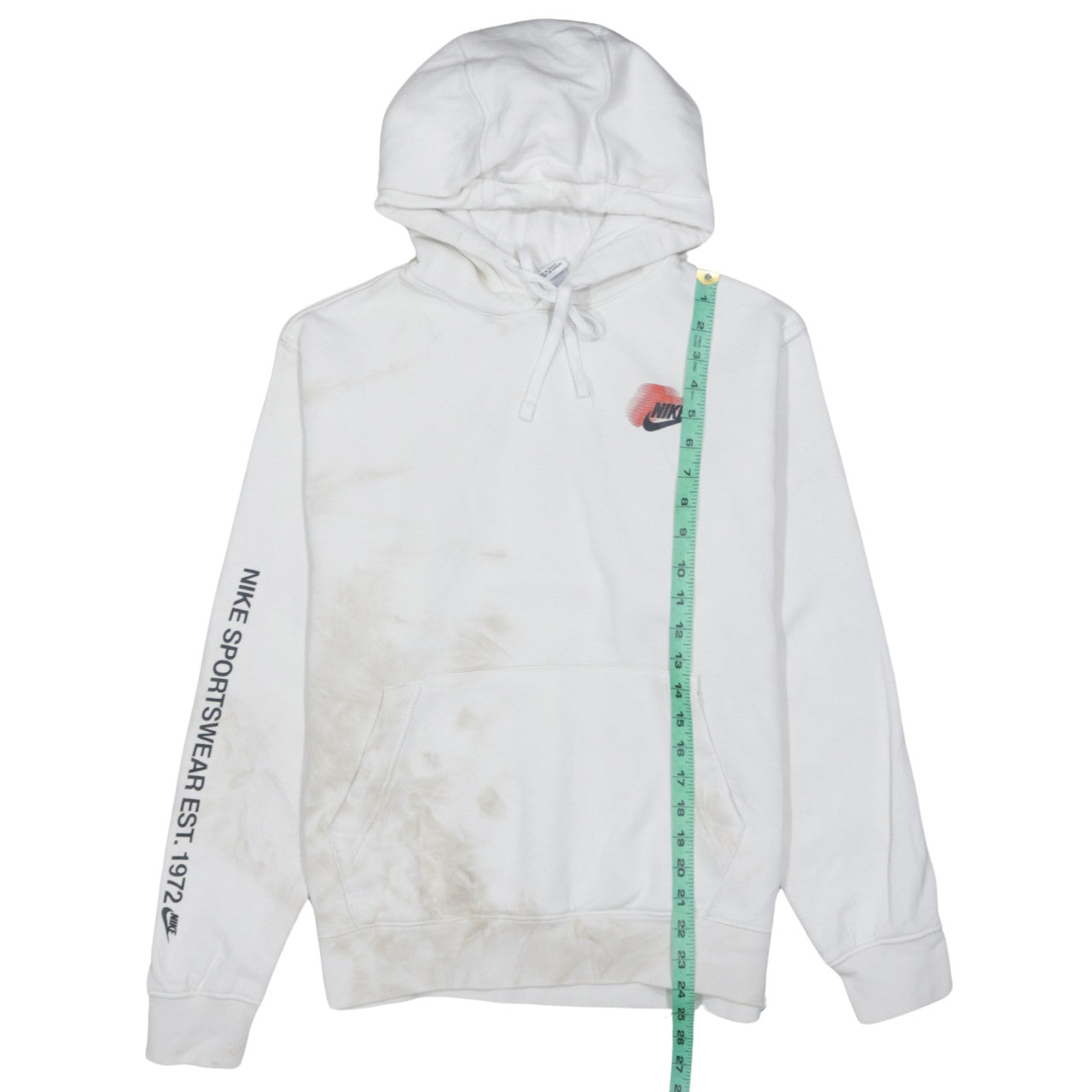Nike Men's White Pullover Hoodie M Graphic Sportswear Fleece