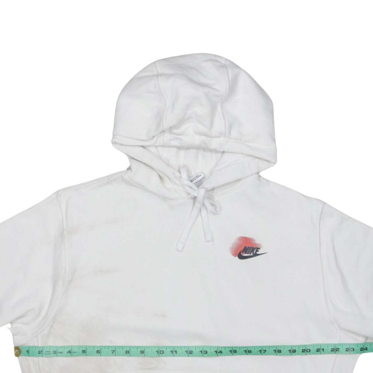 Nike Men's White Pullover Hoodie M Graphic Sportswear Fleece