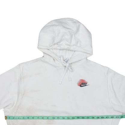Nike Men's White Pullover Hoodie M Graphic Sportswear Fleece