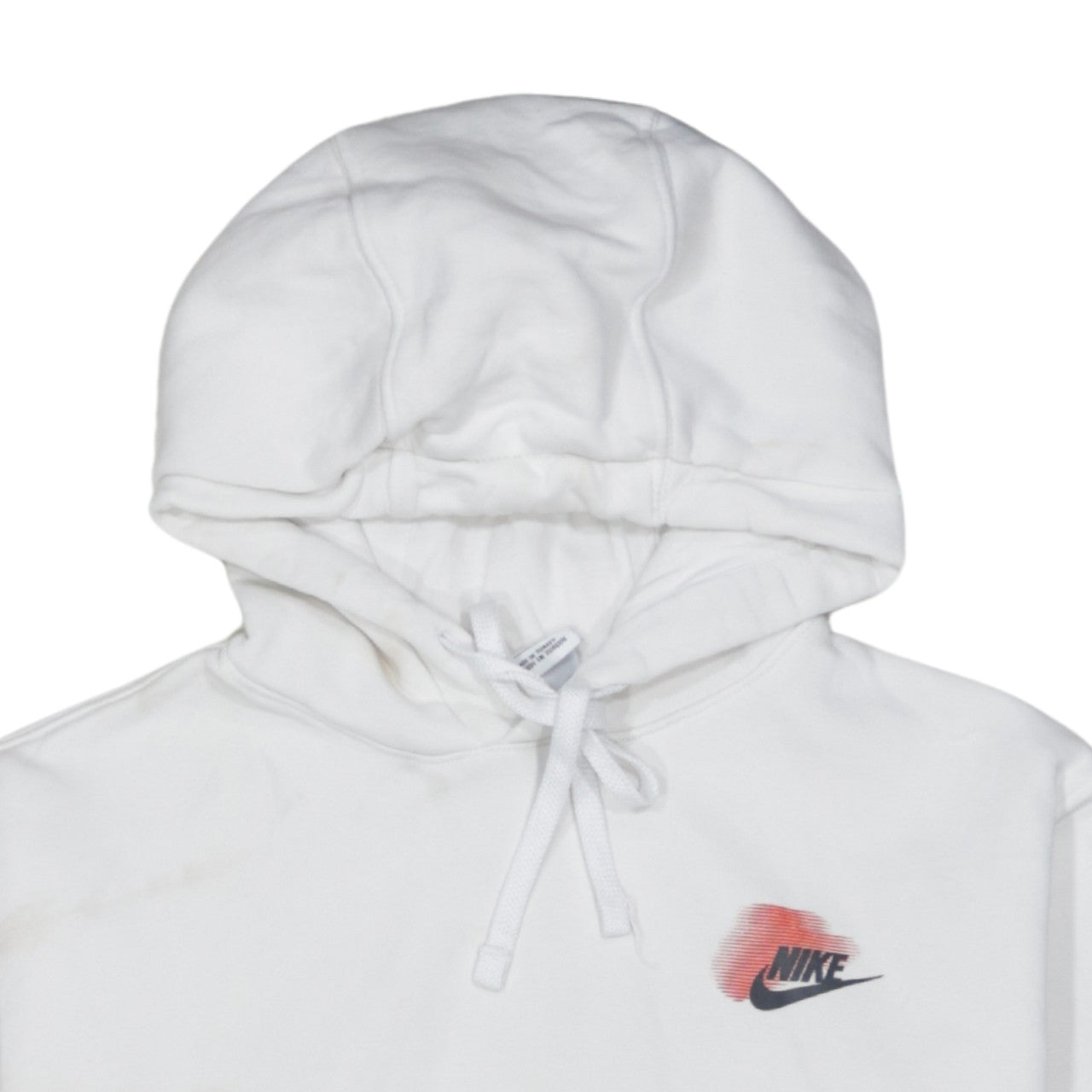 Nike Men's White Pullover Hoodie M Graphic Sportswear Fleece
