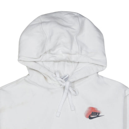 Nike Men's White Pullover Hoodie M Graphic Sportswear Fleece