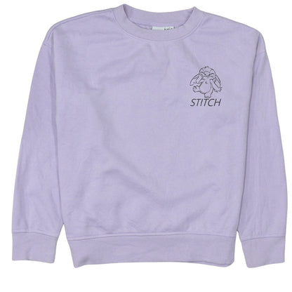 Disney Primark Women Lilac Stitch Sweatshirt XS Pullover Crew Neck