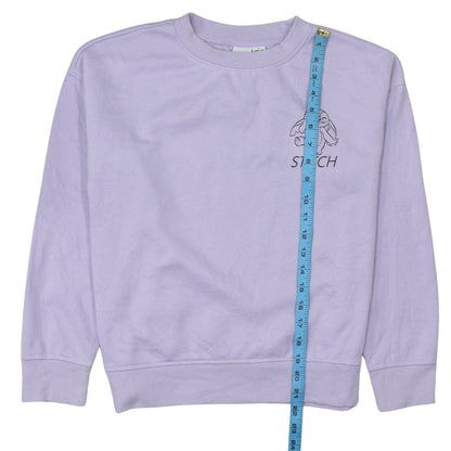 Disney Primark Women Lilac Stitch Sweatshirt XS Pullover Crew Neck