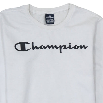 Champion Boys White Sweatshirt XL 13-14 Years Crew Neck Long Sleeve Pullover