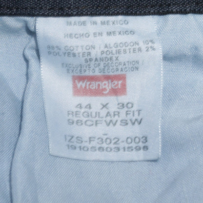 Wrangler Men Blue 44x30 Regular Fit Straight Denim Jeans