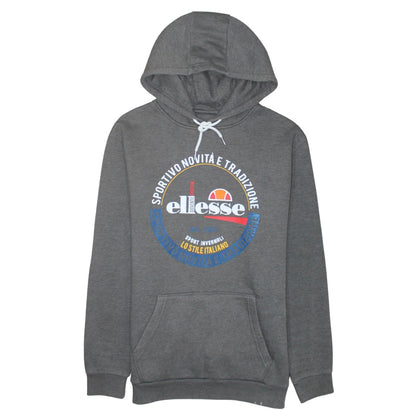 Ellesse Men's Grey Pullover Hoodie Size M Graphic Logo Sportswear