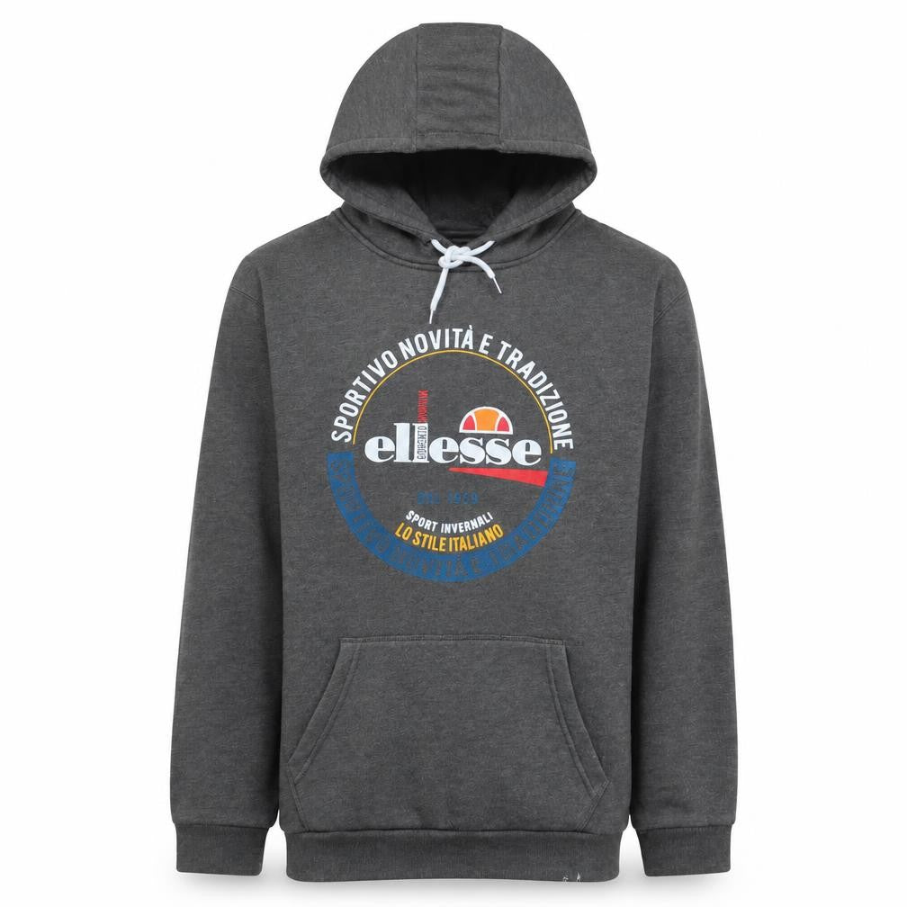Ellesse Men's Grey Pullover Hoodie Size M Graphic Logo Sportswear