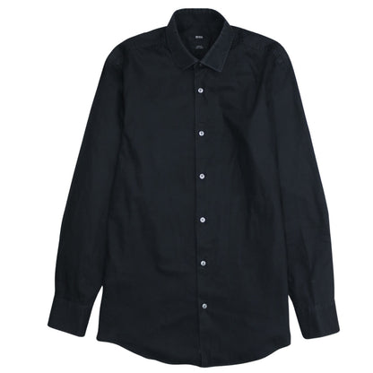 Hugo Boss Men's Black Slim Fit Long Sleeve Easy Iron Shirt Size 38