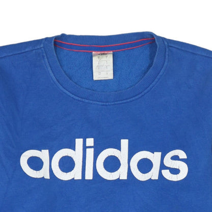 Adidas Men's Blue Pullover Sweatshirt S Crew Neck Logo Sports