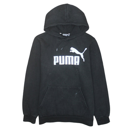 Puma Mens Black Pullover Hoodie M Logo Fleece Sportswear