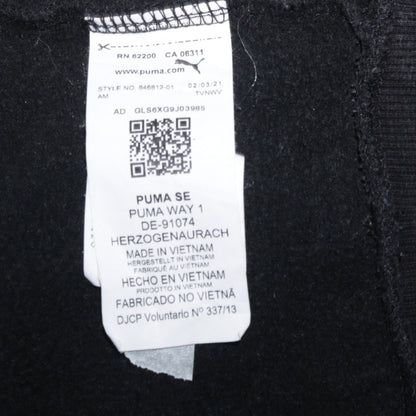 Puma Mens Black Pullover Hoodie M Logo Fleece Sportswear