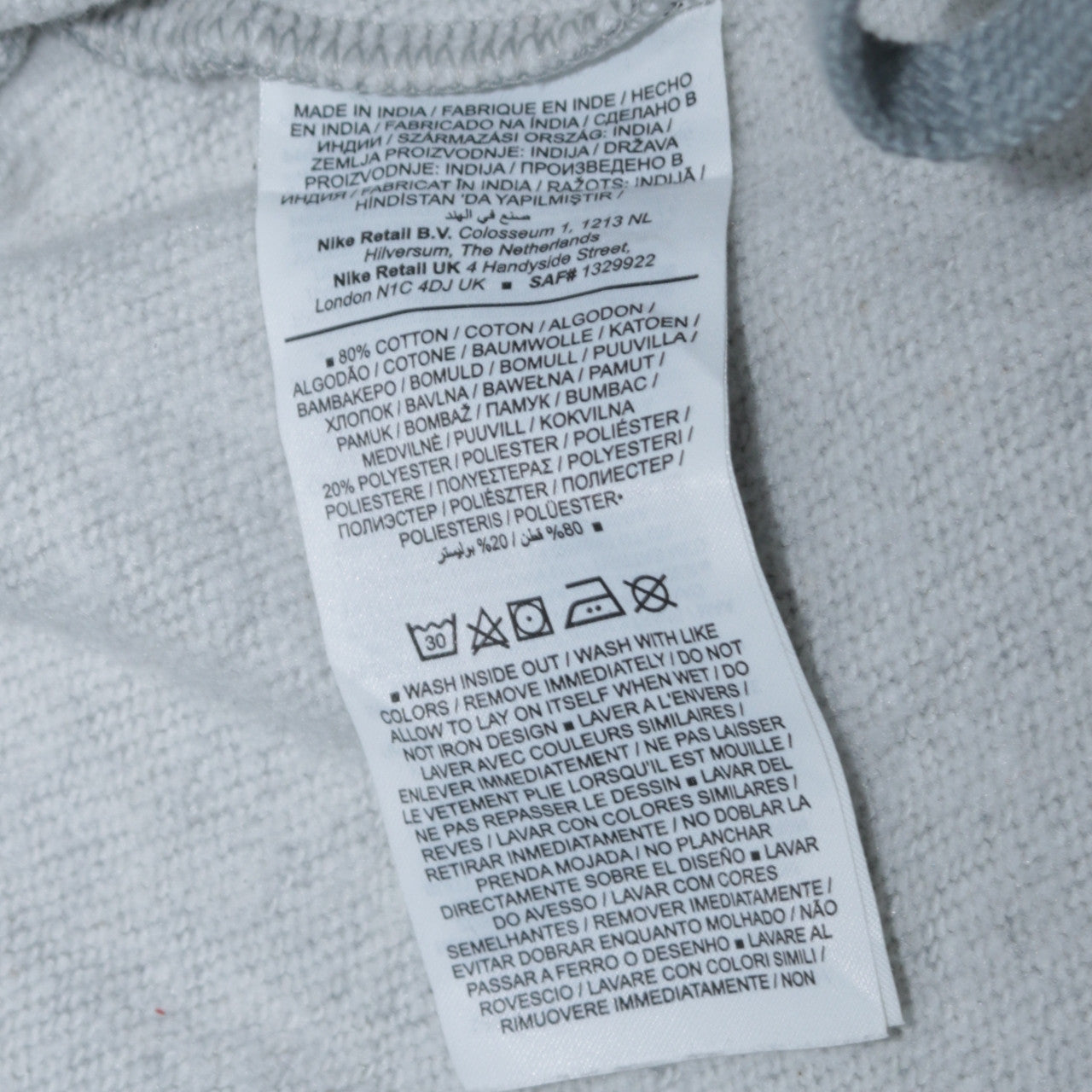 Nike Mens Grey Jogger Sweatpants L Regular Fit Cotton Blend