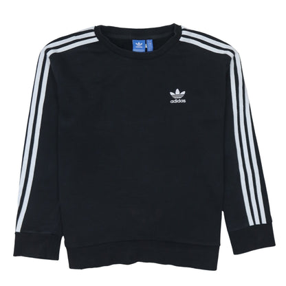 Adidas Womens Black Crew Neck Pullover Sweatshirt Size 10 UK