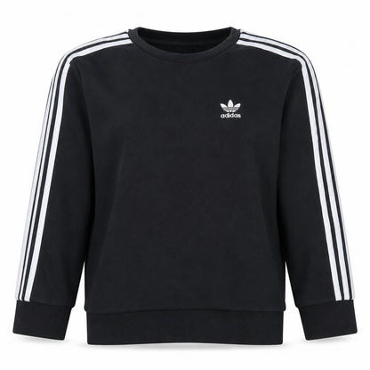 Adidas Womens Black Crew Neck Pullover Sweatshirt Size 10 UK