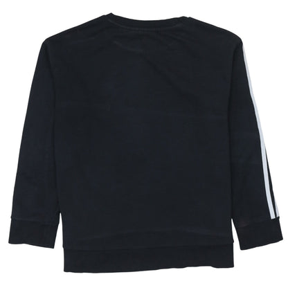 Adidas Womens Black Crew Neck Pullover Sweatshirt Size 10 UK