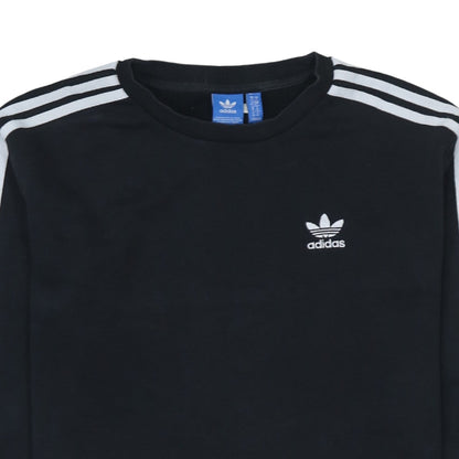Adidas Womens Black Crew Neck Pullover Sweatshirt Size 10 UK