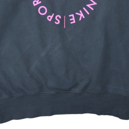 Nike Womens Black Pink Logo Crew Neck Pullover Sweatshirt M