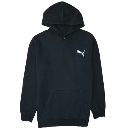Puma Men's Black Pullover Hoodie S Fleece Logo Sportswear