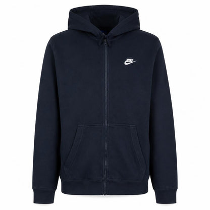 Nike Men's Blue Full Zip Hoodie L Logo Fleece Sweatshirt
