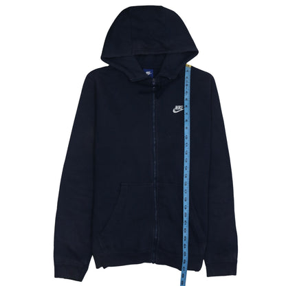 Nike Men's Blue Full Zip Hoodie L Logo Fleece Sweatshirt