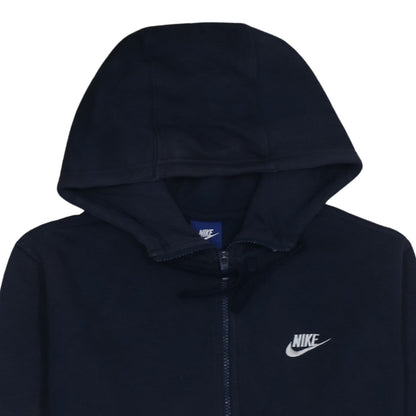 Nike Men's Blue Full Zip Hoodie L Logo Fleece Sweatshirt