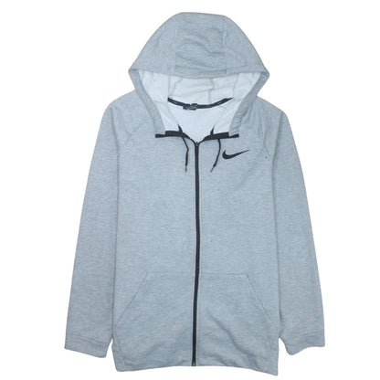Nike Men's Grey Dri-Fit Full Zip Hoodie Size L