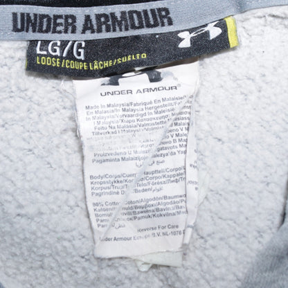Under Armour Men's Grey Full Zip Hoodie Size L Fleece Cotton