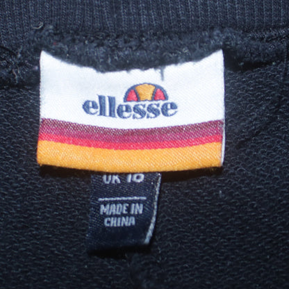 Ellesse Womens Black Jogger Trousers Size 10 Elastic Waist Fleece