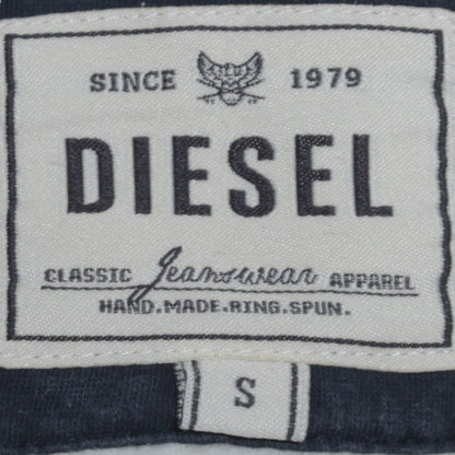 Diesel Mens White Full Zip Hoodie Small Vintage Track & Field Style