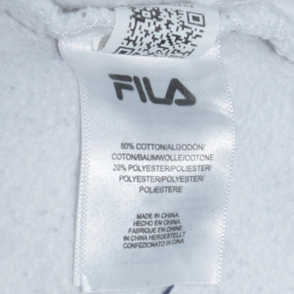 FILA Men's White Pullover Hoodie Small Logo Graphic Print Sweatshirt