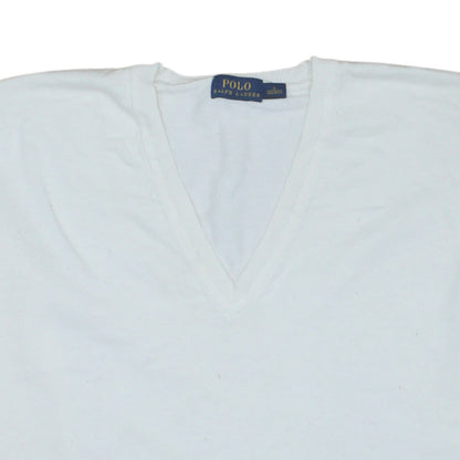 Polo Ralph Lauren Men's White Cotton V-Neck Jumper Size S