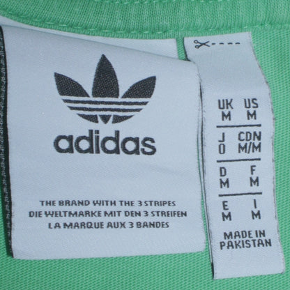 adidas Men's Green Retro Sports Short Sleeve Cotton T-Shirt Size M