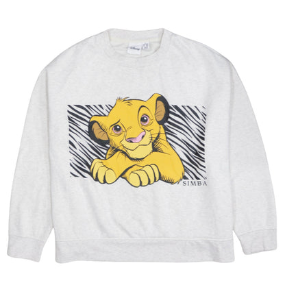 Disney Women’s Grey Simba Sweatshirt XL Lion King Graphic Pullover