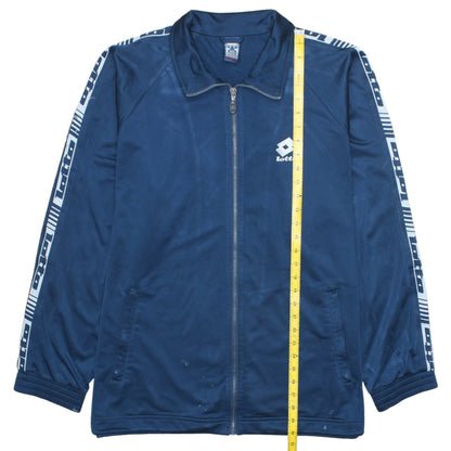 Lotto Mens Blue Full Zip Sports Sweatshirt XL Retro Track Top