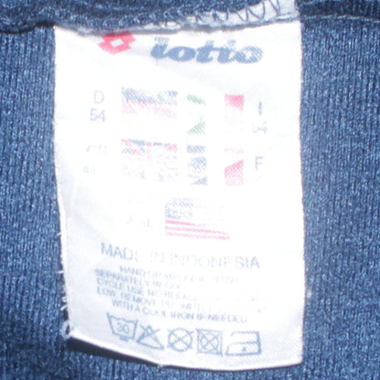 Lotto Mens Blue Full Zip Sports Sweatshirt XL Retro Track Top