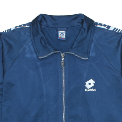 Lotto Mens Blue Full Zip Sports Sweatshirt XL Retro Track Top