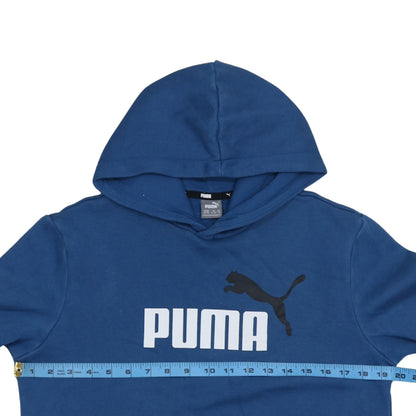 Puma Boys Blue Pullover Hoodie 15-16 Years Logo Front Cotton Blend
