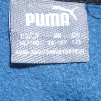 Puma Boys Blue Pullover Hoodie 15-16 Years Logo Front Cotton Blend