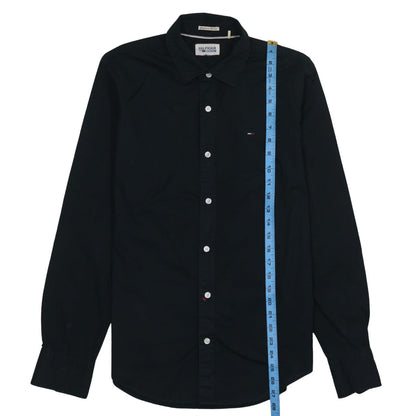 Tommy Hilfiger Men Black Long Sleeve Regular Fit Button-Up Shirt M