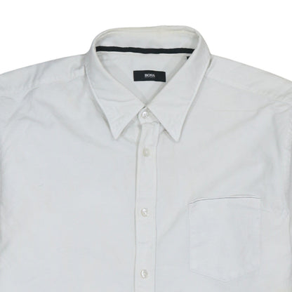Hugo Boss Men's White Regular Fit Long Sleeve Button-Up Shirt Size L