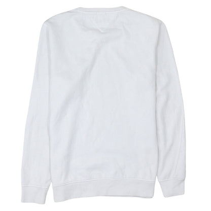 Tommy Jeans Men's White Regular Fit Logo Sweatshirt Size L