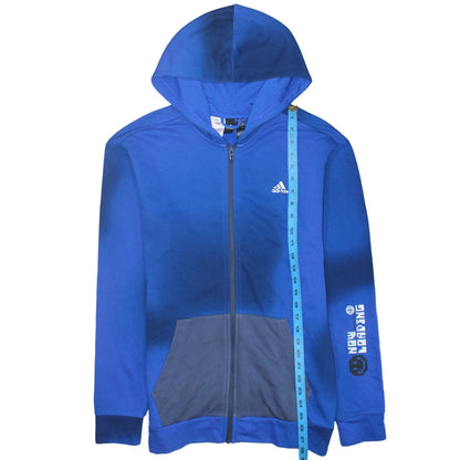 Adidas Boys Blue Full Zip Hoodie Size 16 Years Gaming Graphic Cotton Blend