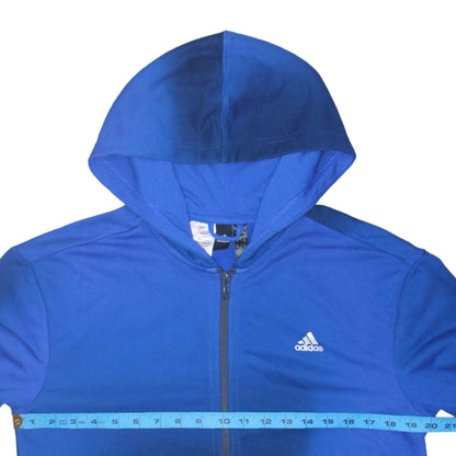Adidas Boys Blue Full Zip Hoodie Size 16 Years Gaming Graphic Cotton Blend
