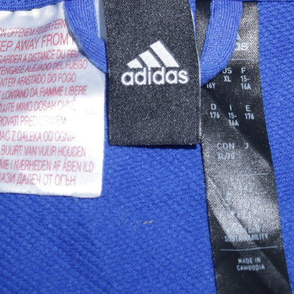 Adidas Boys Blue Full Zip Hoodie Size 16 Years Gaming Graphic Cotton Blend