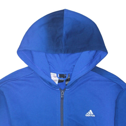 Adidas Boys Blue Full Zip Hoodie Size 16 Years Gaming Graphic Cotton Blend