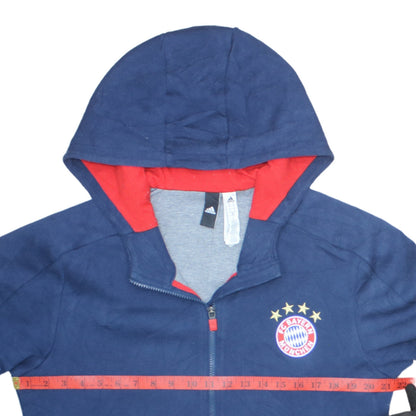 Adidas Mens Blue Full Zip Hoodie FC Bayern München Size M